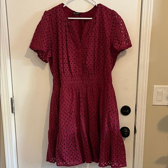 PrettyGarden Dresses & Skirts - Chic Lace Mini Dress in Rich Dark Burgundy